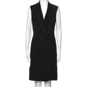 Maison Margiela Virgin Wool A-Line Sleeveless Tuxedo Dress
